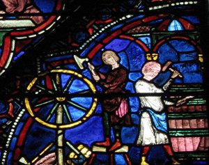 Detaliu vitraliu - catedrala Chartres din Franta 